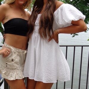 White American Threads Off-Shoulder Dress